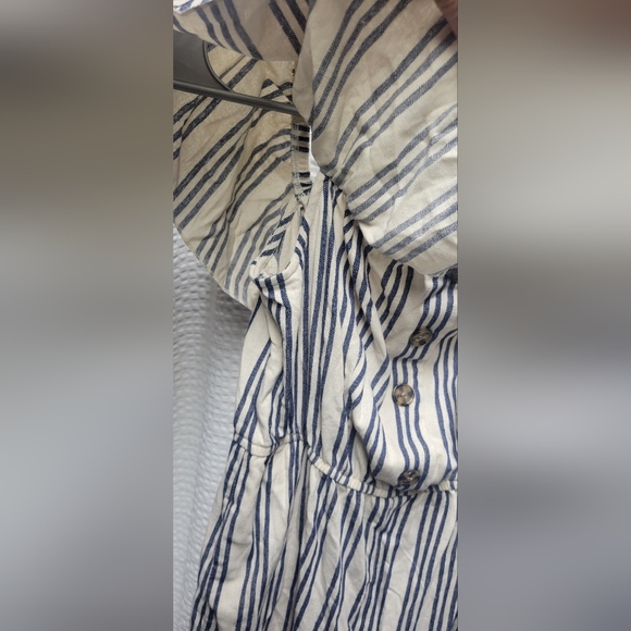 Speechless Navy and White Striped Jumpsuit - Picture 6 of 7